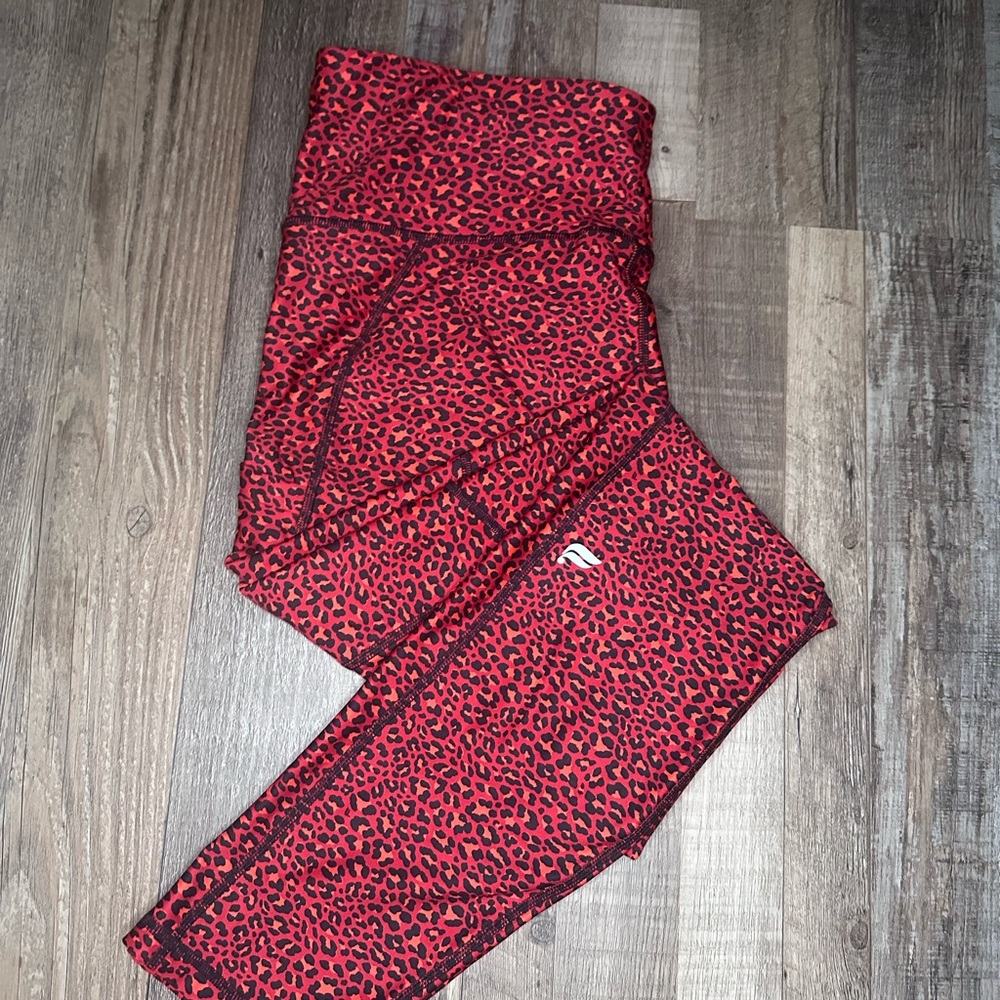 Fabletics Red Leopard Print Leggings